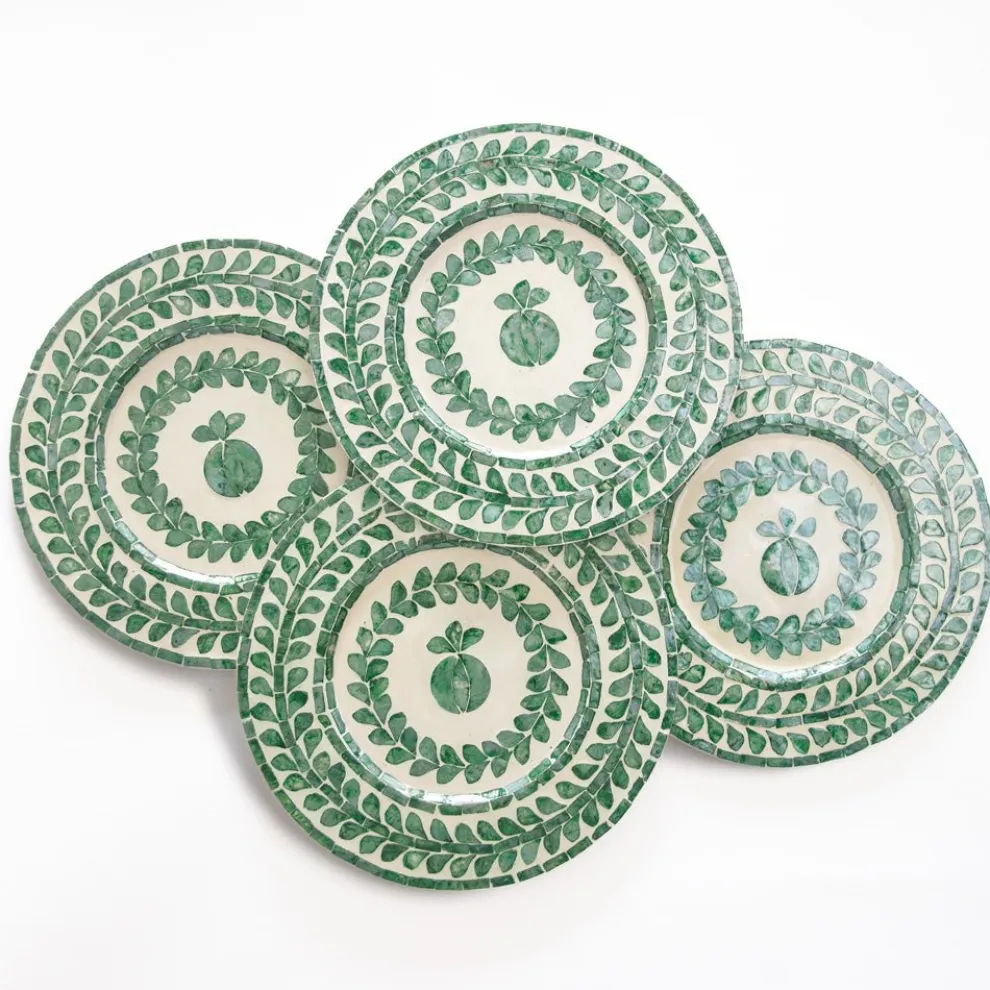 Capiz Shell Pomegranate Charger Ivy | Set of 4
