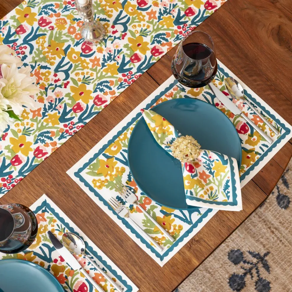 Teal Garden Placemat | Set of 4