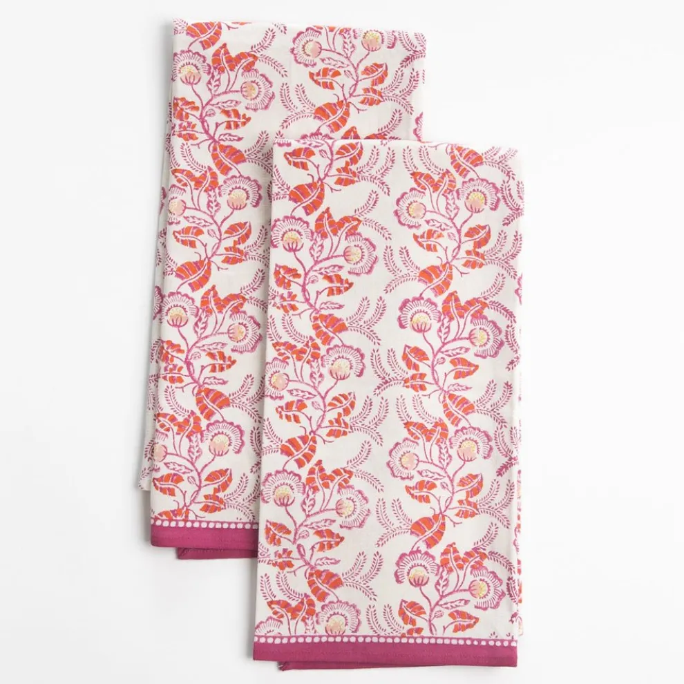 Gardenia Vine Berry Tea Towels