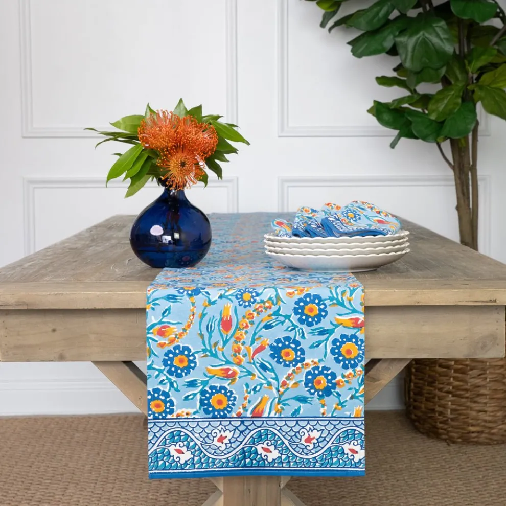 Iznik Blue Table Runner