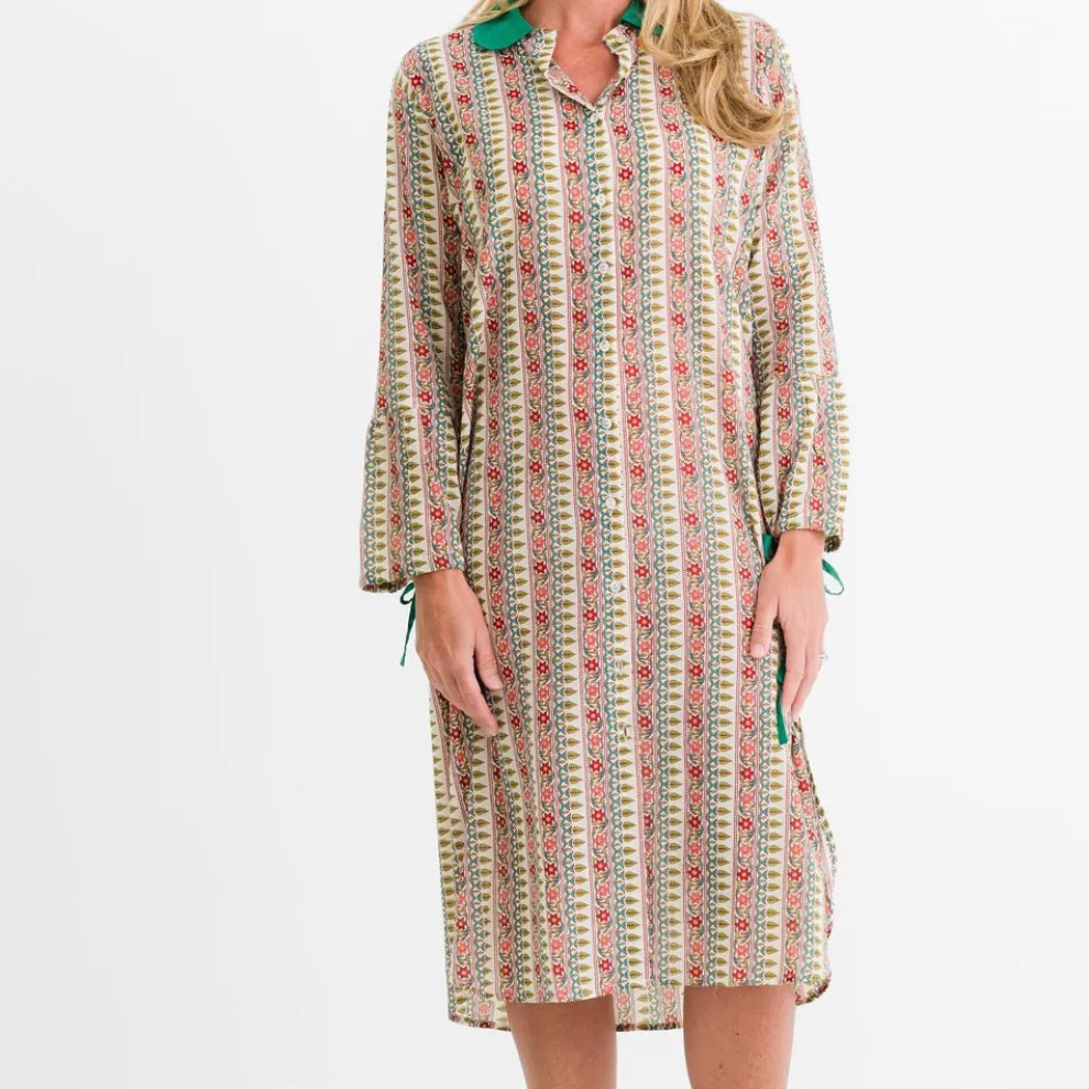 Moroccan Stripe Shifty Shirtdress
