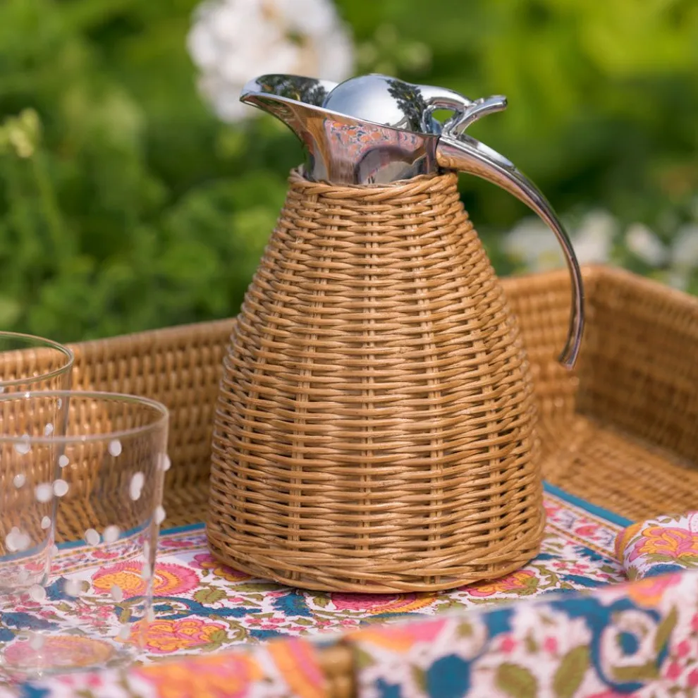 Woven Rattan Thermos