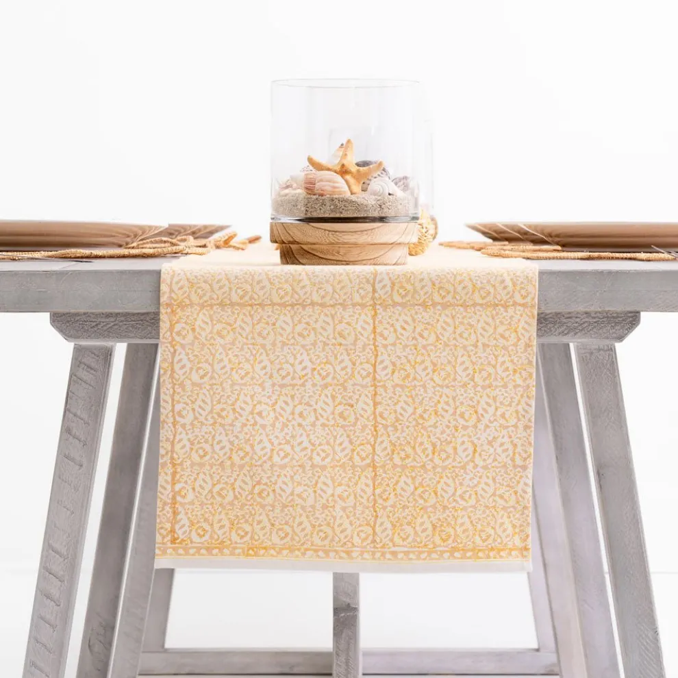 India Hicks Home Seashell Golden Table Runner