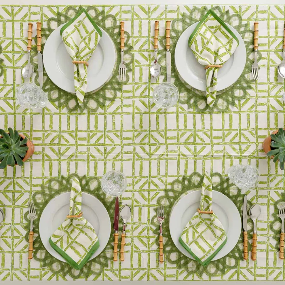 Green Bamboo Tablecloth