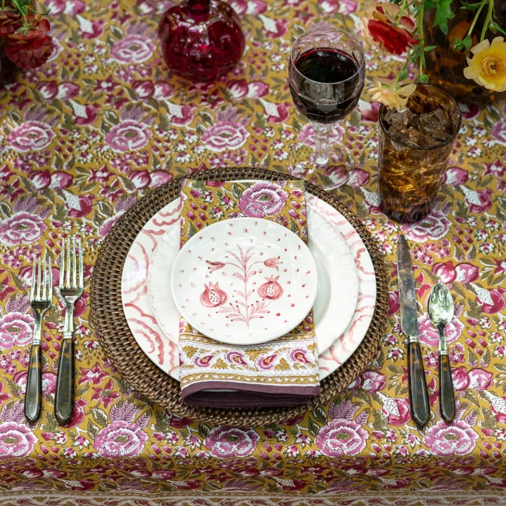 Pomegranate Garden Plum & Ochre Napkin | Set of 4