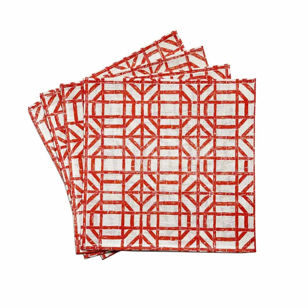 Coral Bamboo Placemat | Set of 4