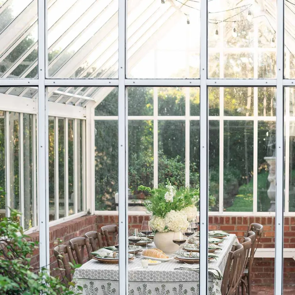 Phlox Green Tablecloth