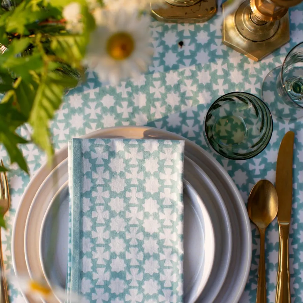 India Hicks Home Cuban Cross Palladian Blue Napkins