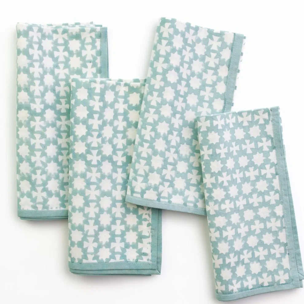 India Hicks Home Cuban Cross Palladian Blue Napkins