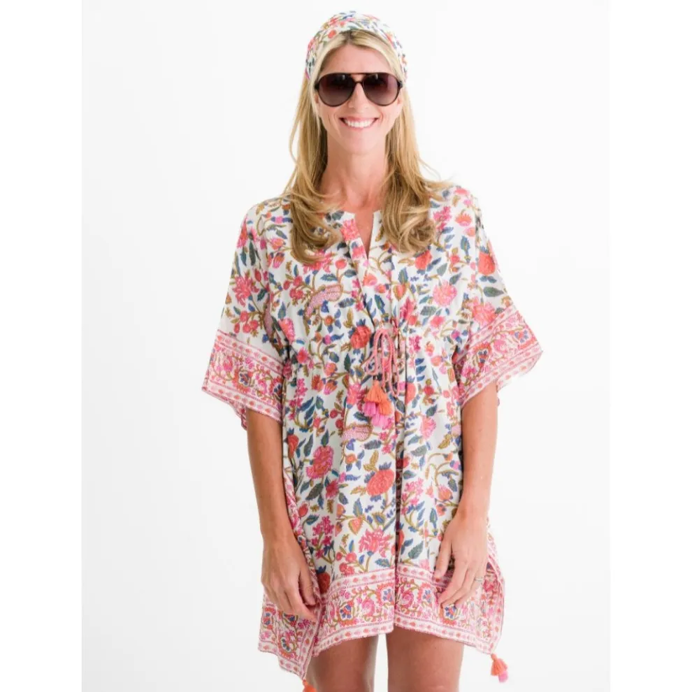 Cabana Garden Drawstring Beach Coverup