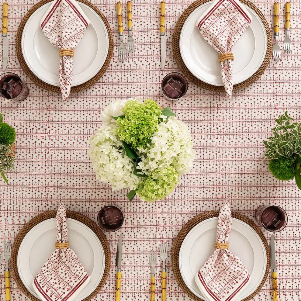 India Hicks Home Palm Avenue Blush Tablecloth
