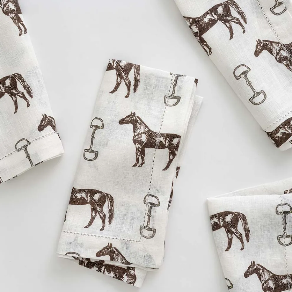 Horse and Snaffle Linen Napkin | Set of 4