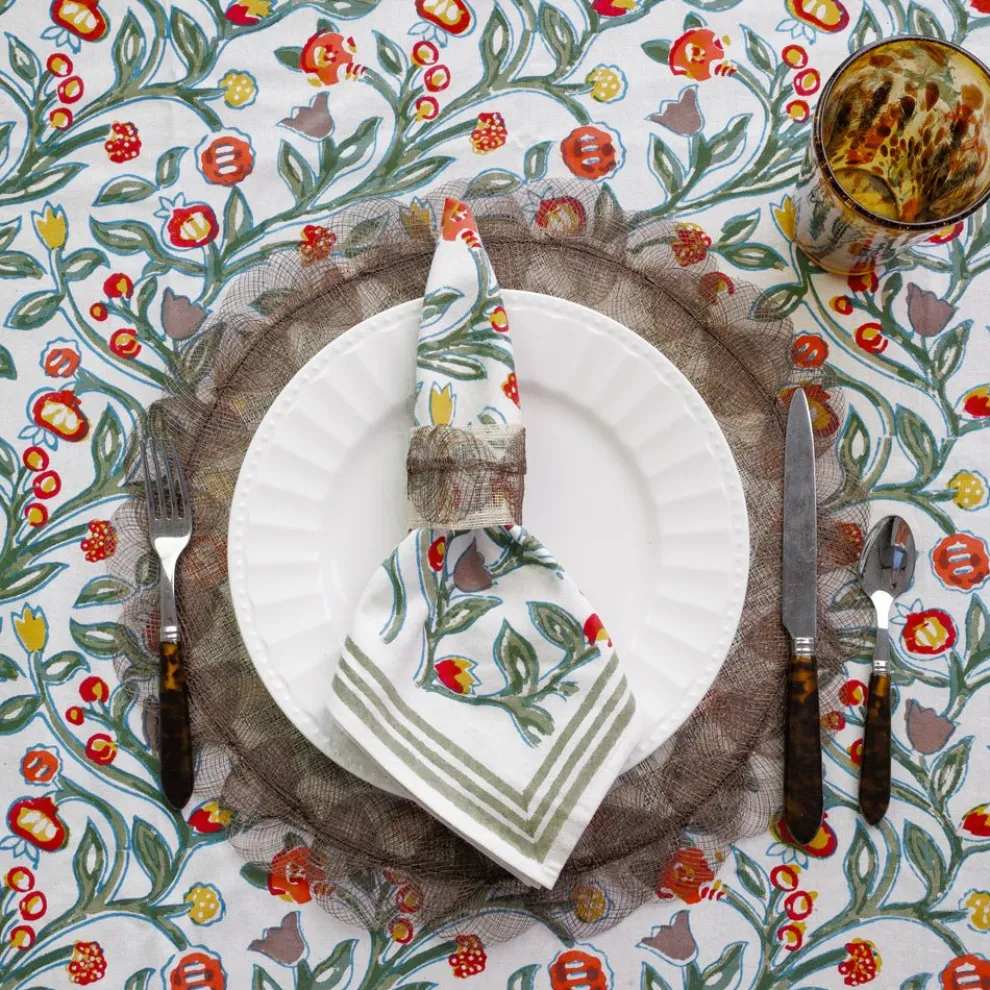 Taupe Poplar Leaf Rice Paper Placemat | Set of 4