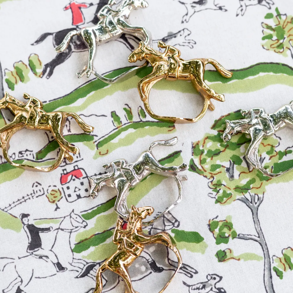 Gold Jockey Napkin Ring | Set of 4