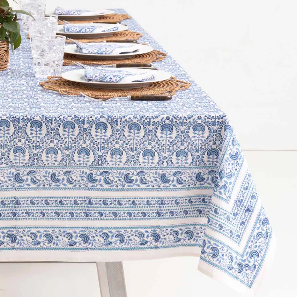 Caroline Blue Tablecloth