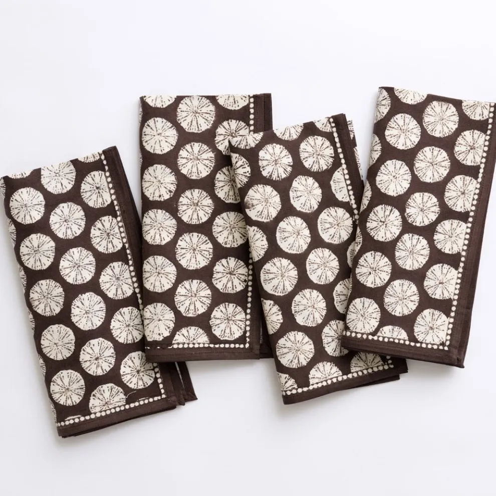 India Hicks Home Sea Biscuit Chocolate Napkin | Set of 4