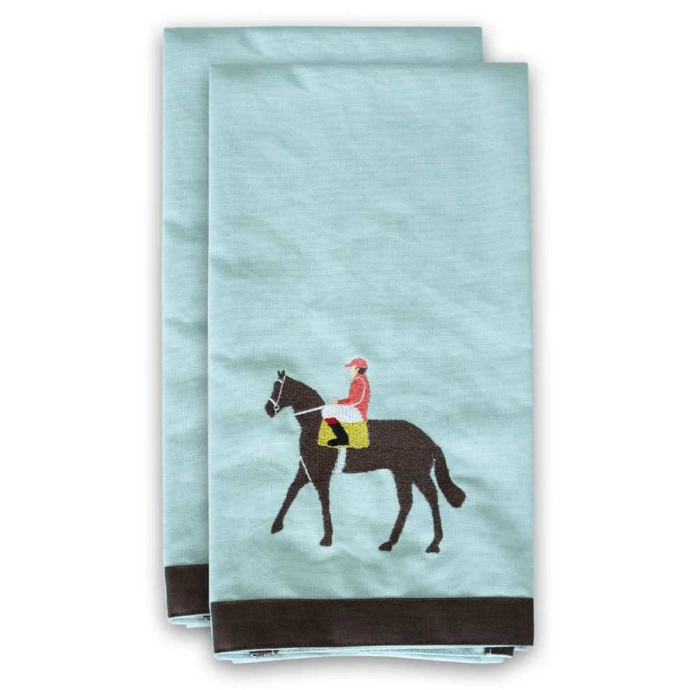Riders Up Horse and Jockey Tea Towels