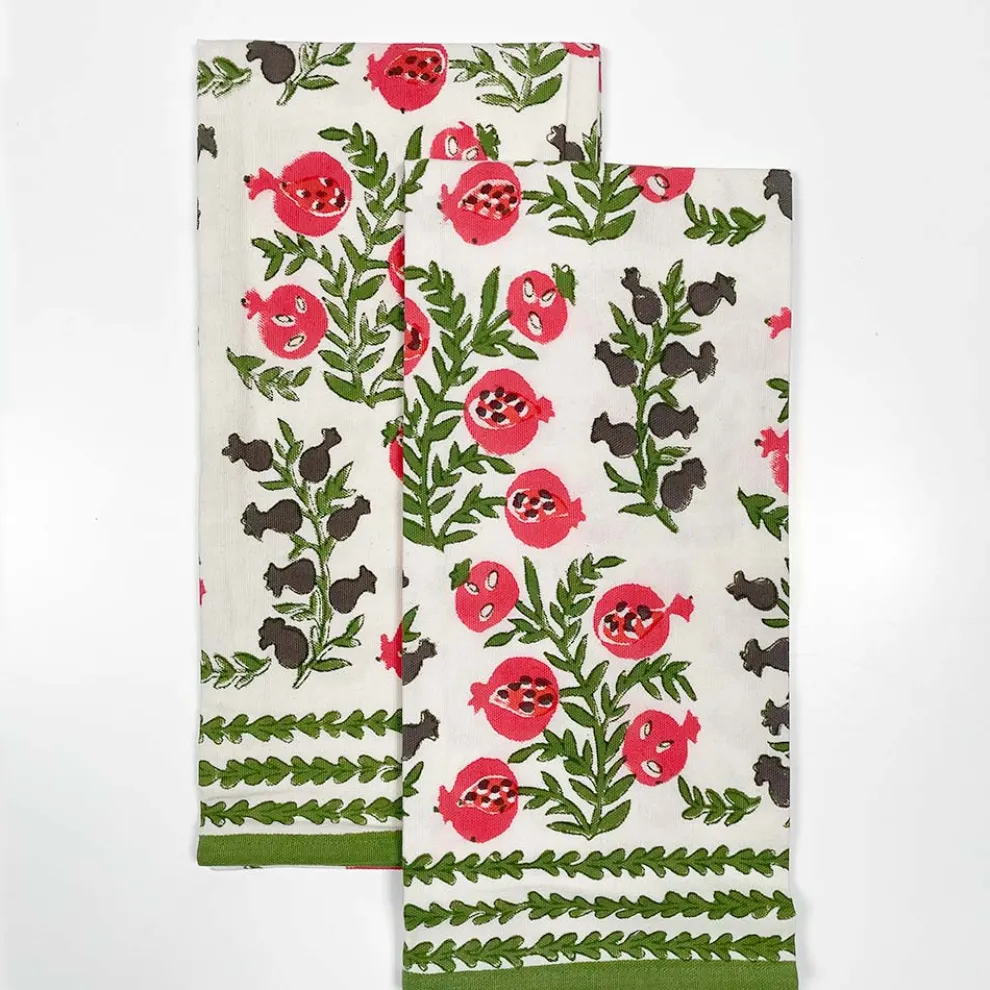 Pom Bells Fern & Poppy Tea Towels | Set of 2