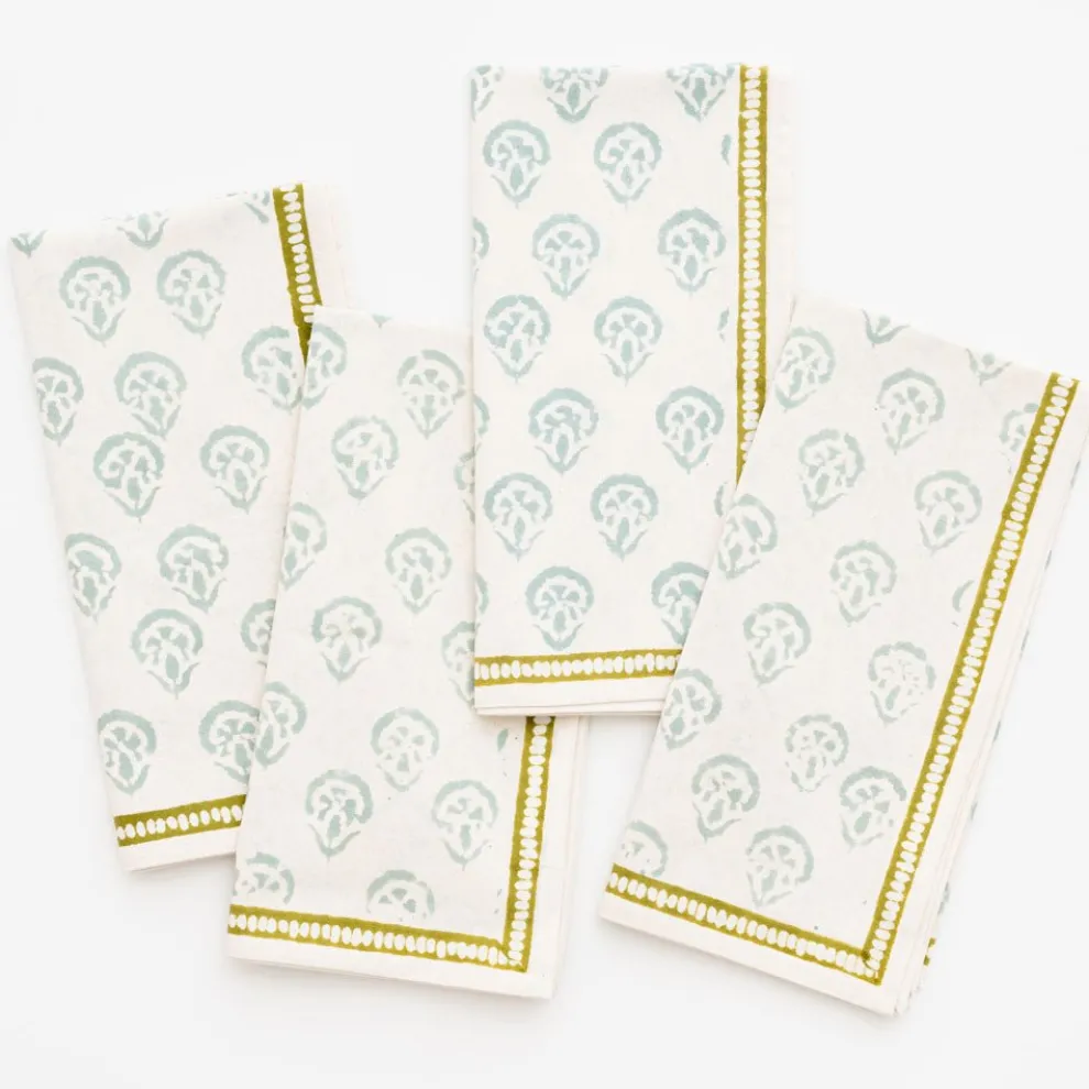 India Hicks Home Carnation Seafoam Napkin | Set of 4