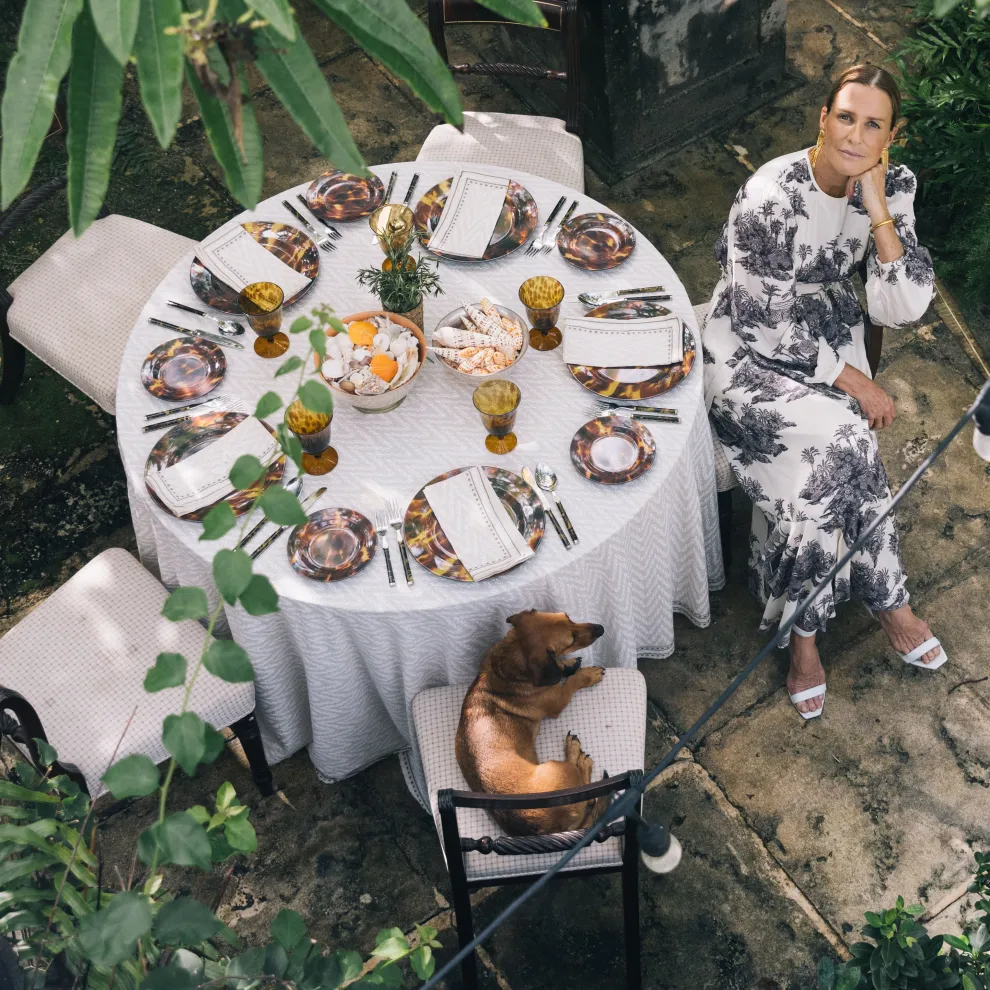 India Hicks Home Chevron Tablecloth