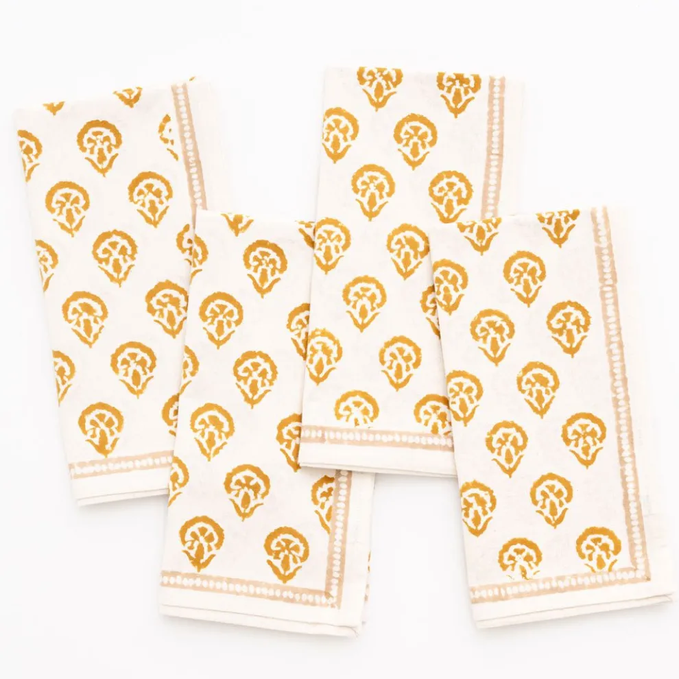 India Hicks Home Carnation Golden Napkin | Set of 4