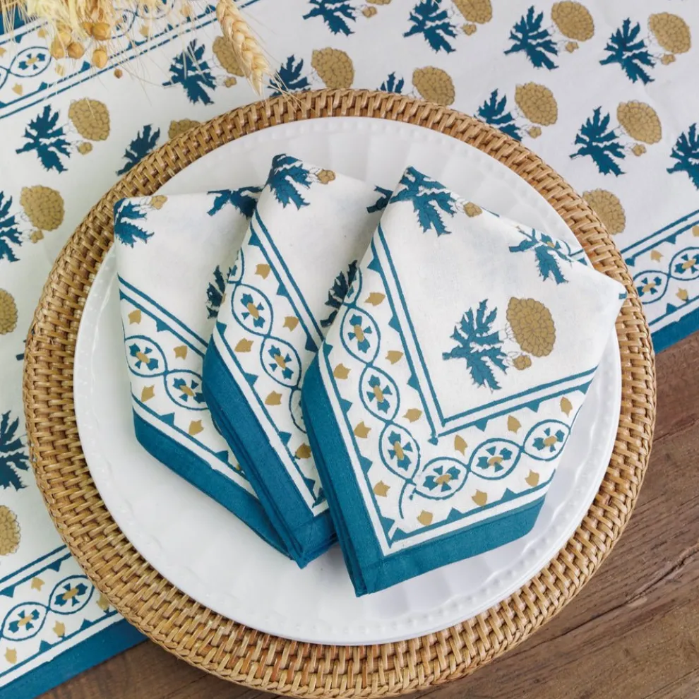 Gaya Teal & Marigold Napkin | Set of 4