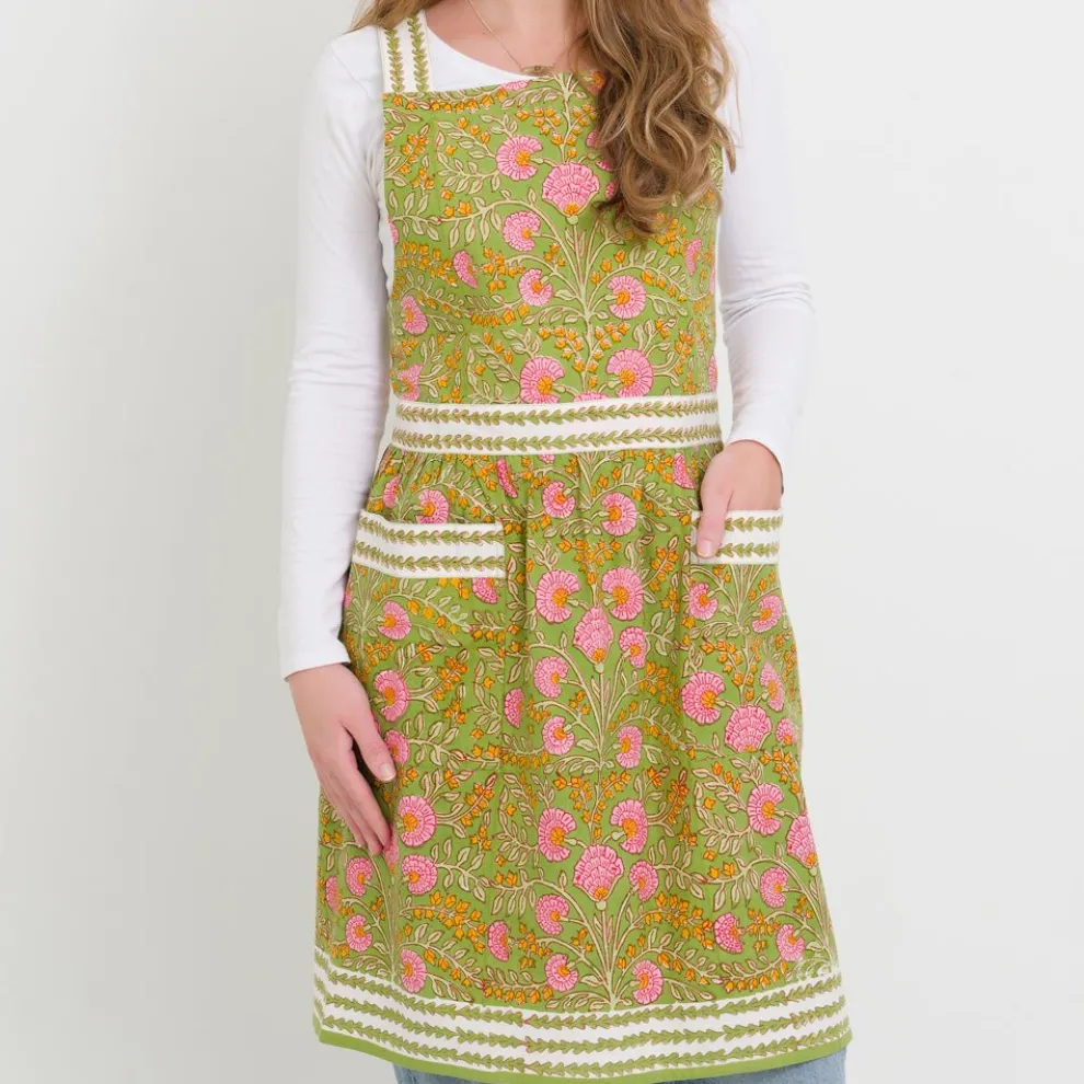 Cactus Flower Fern & Flamingo Apron