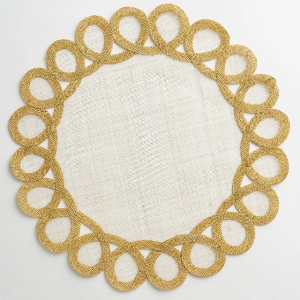 Buttercream Woven Doodles Placemat | Set of 4