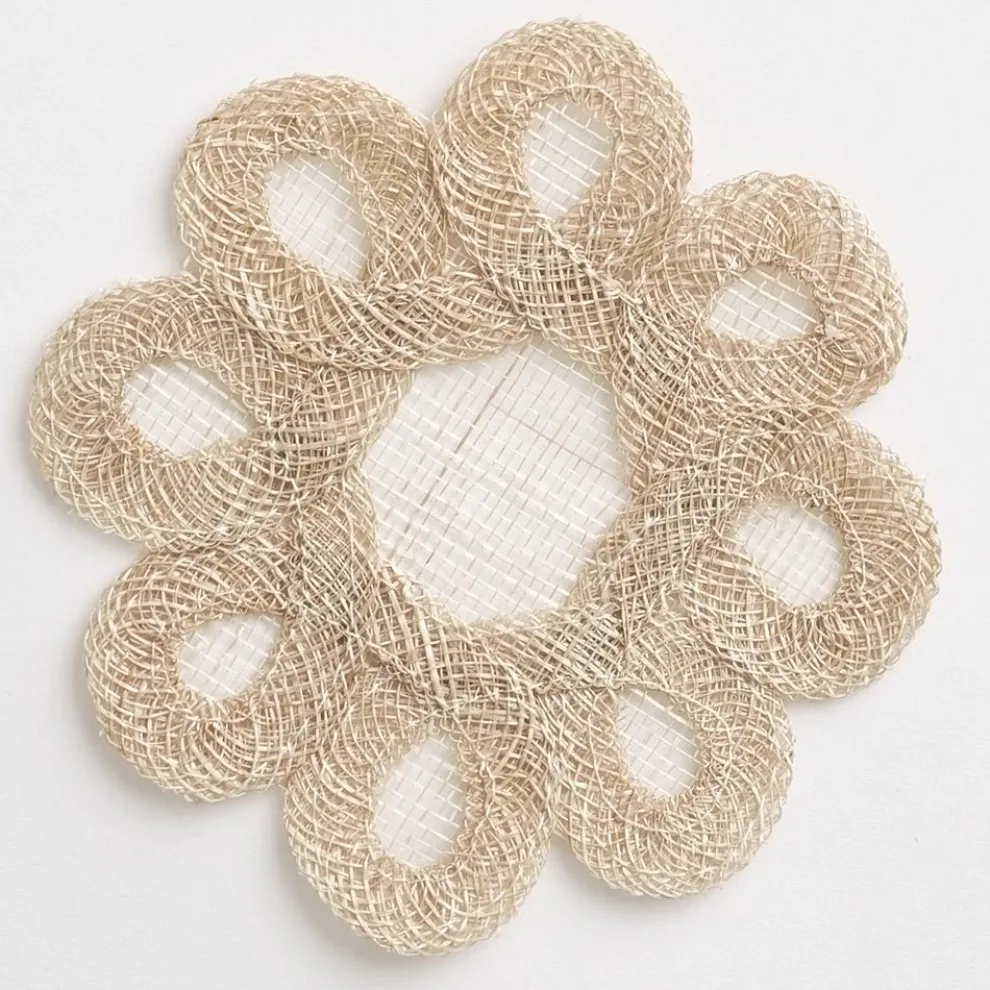 Champagne Woven Doodles Coaster | Set of 4