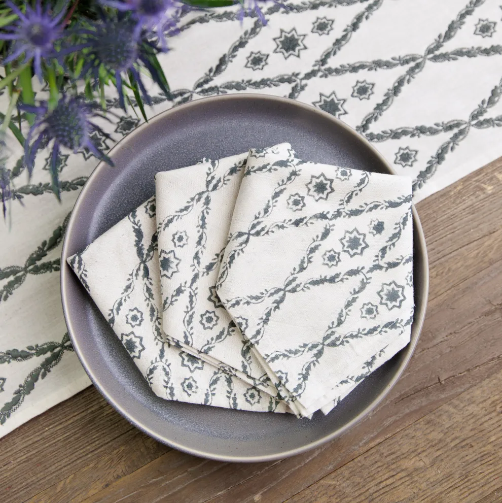 India Hicks Home Diamond Blue Napkins | Set of 4