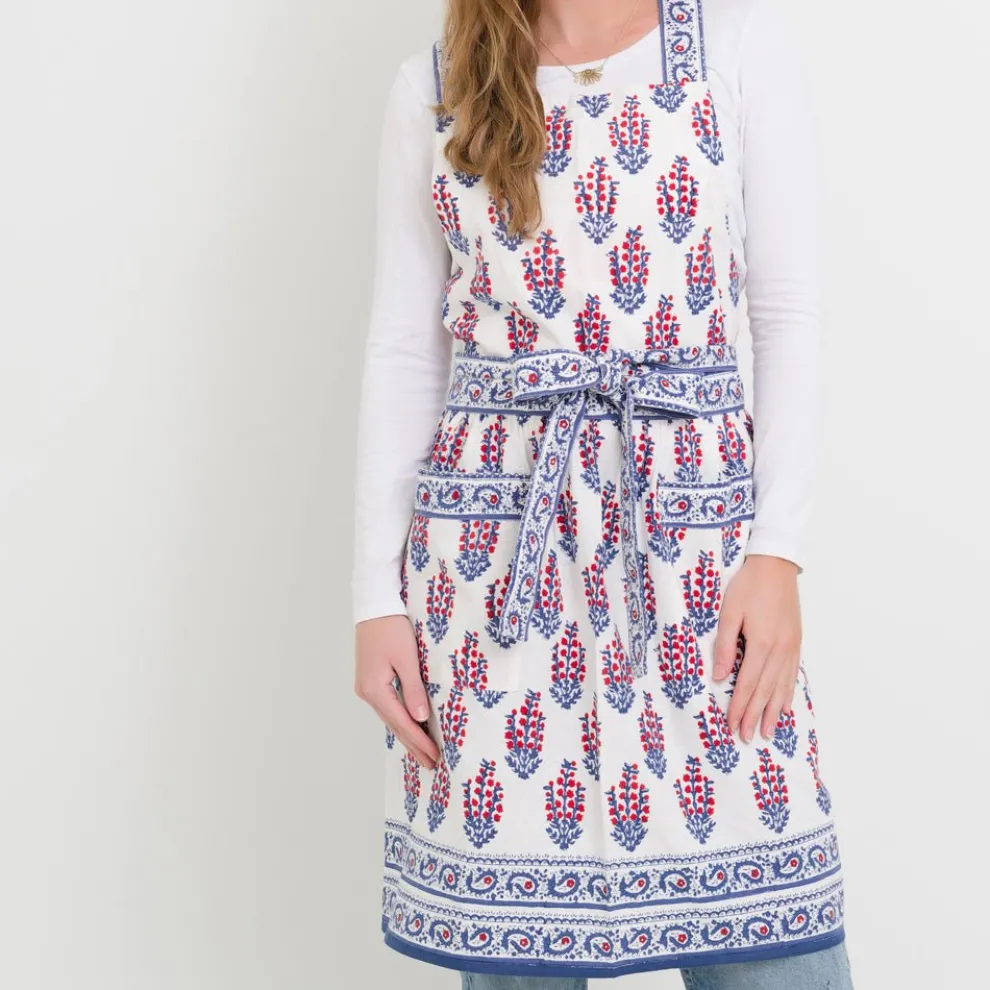 Sagar Red & Blue Apron