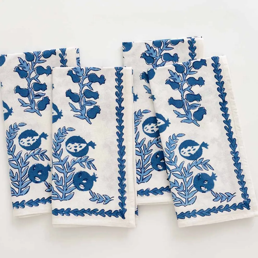 Pom Bells Wedgewood Napkin | Set of 4