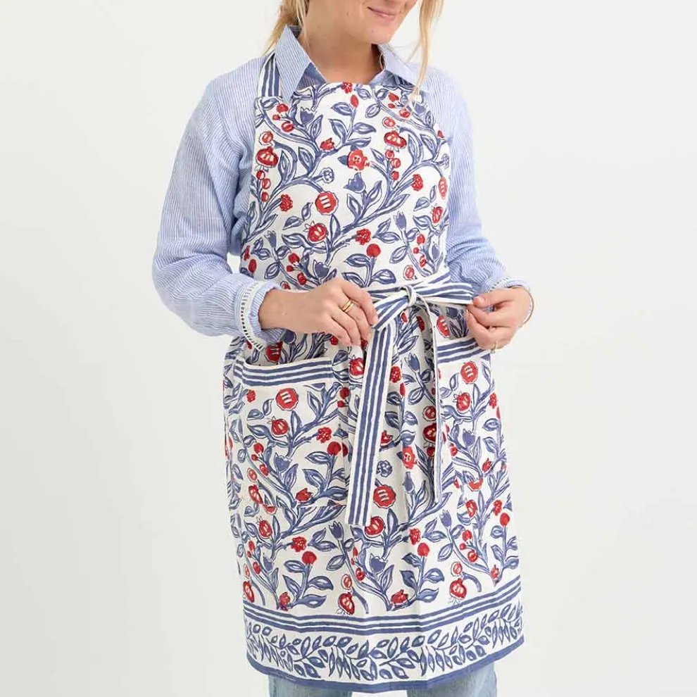 Emma Red & Blue Apron