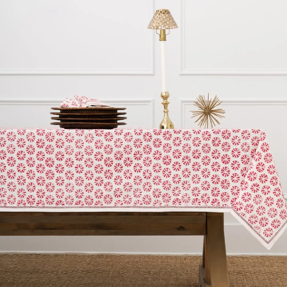 India Hicks Home Sea Biscuit Red Tablecloth