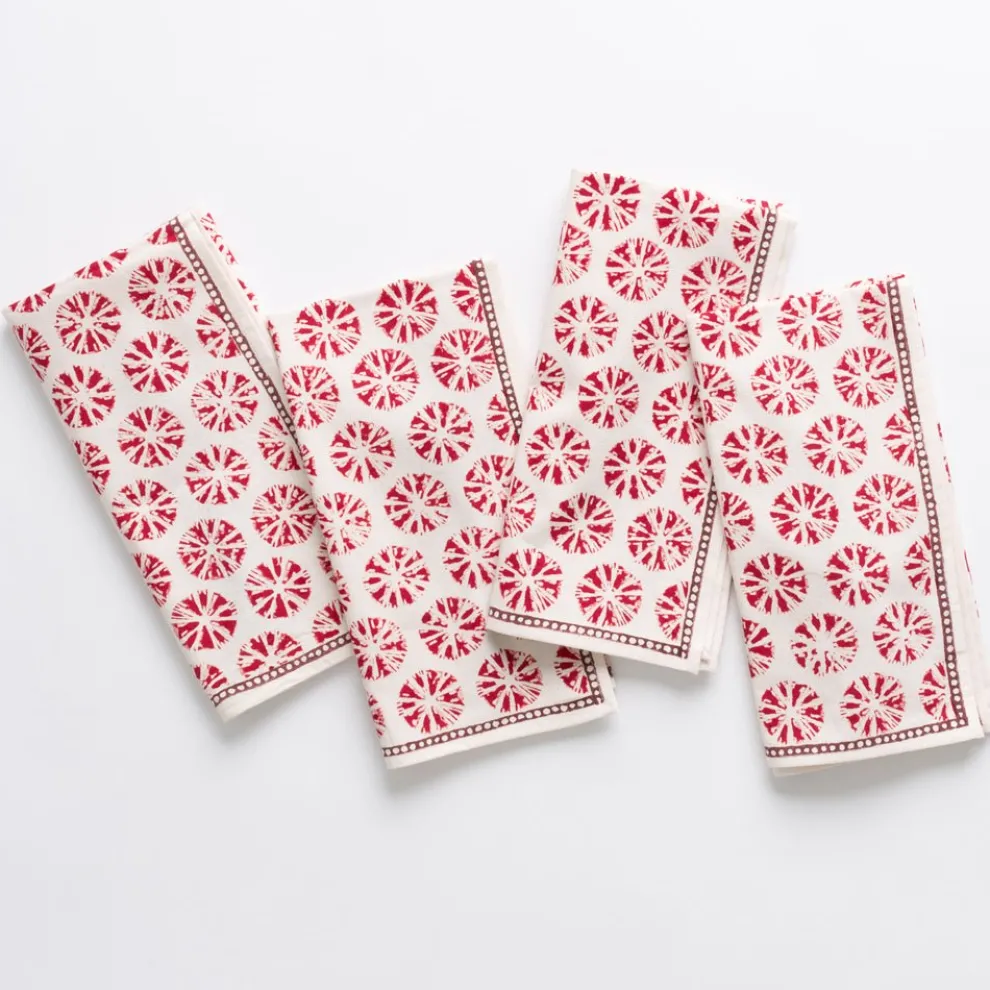 India Hicks Home Sea Biscuit Red Napkin | Set of 4