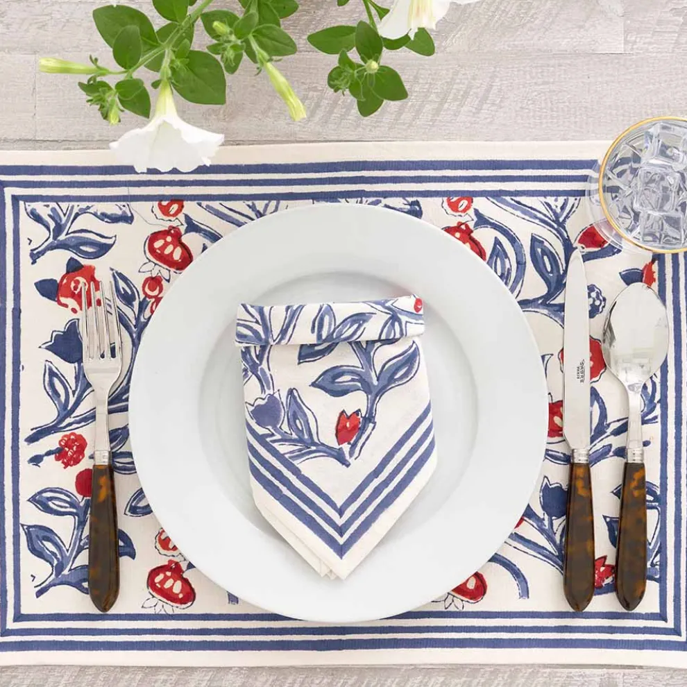 Emma Red & Blue Placemat | Set of 4
