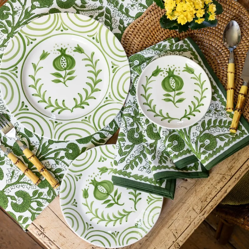 Pomegranate Crest Green Salad Plate | Set of 2