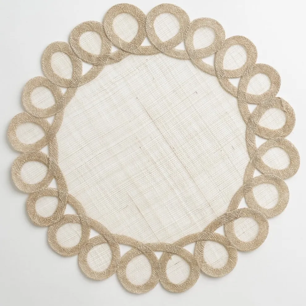 Champagne Woven Doodles Placemat | Set of 4