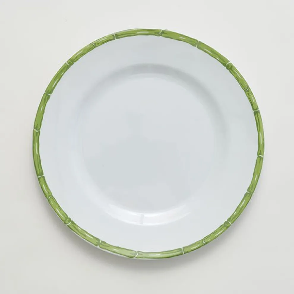 Green Bamboo Melamine Dinner Plate | Set of 6