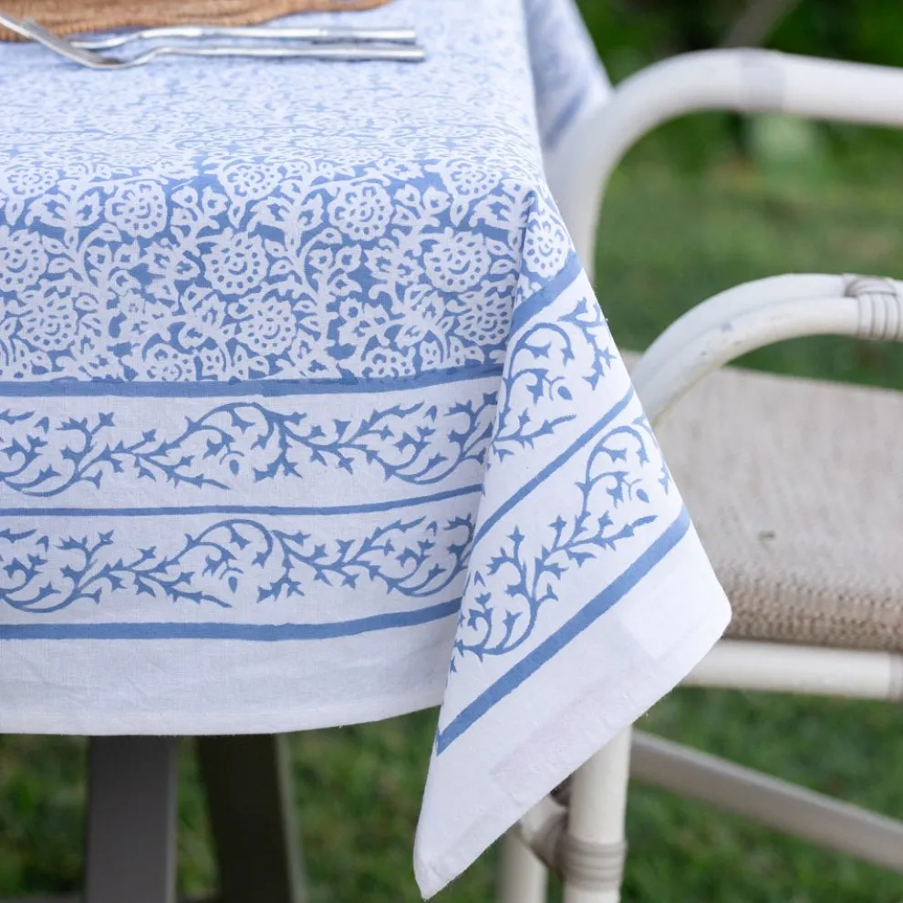 Tapestry Blue Tablecloth