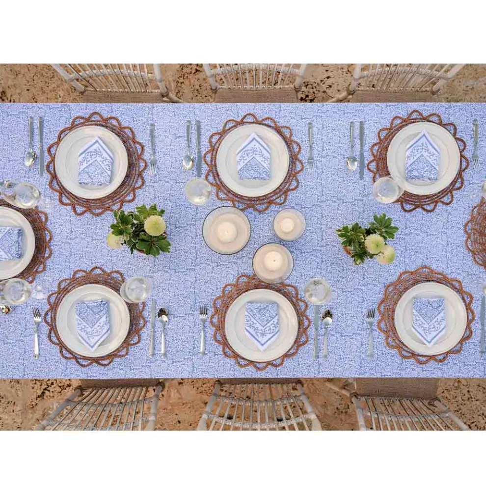 Tapestry Blue Tablecloth