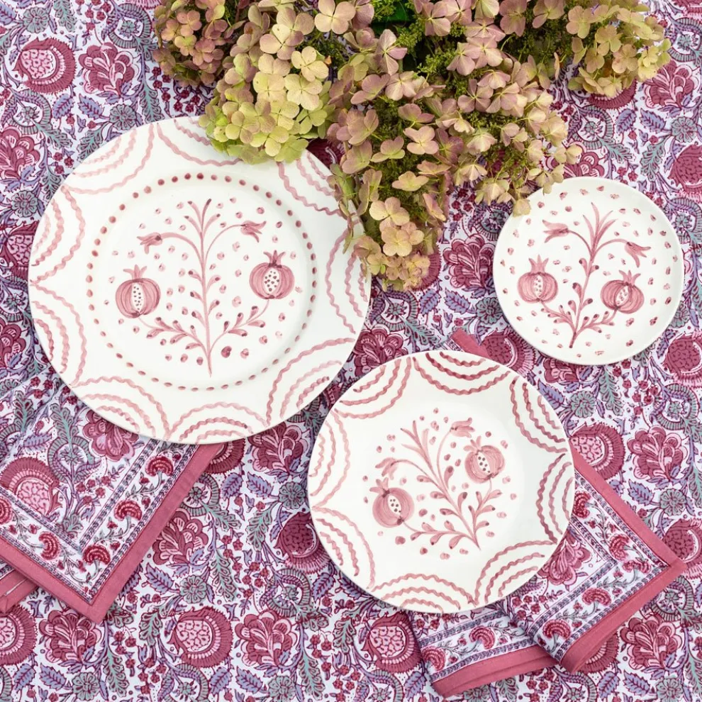 Pomegranate Duet Rose Salad Plate | Set of 2