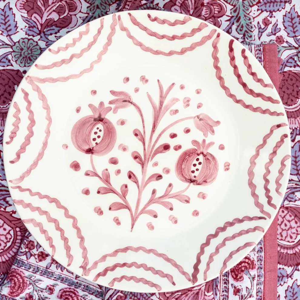 Pomegranate Duet Rose Salad Plate | Set of 2