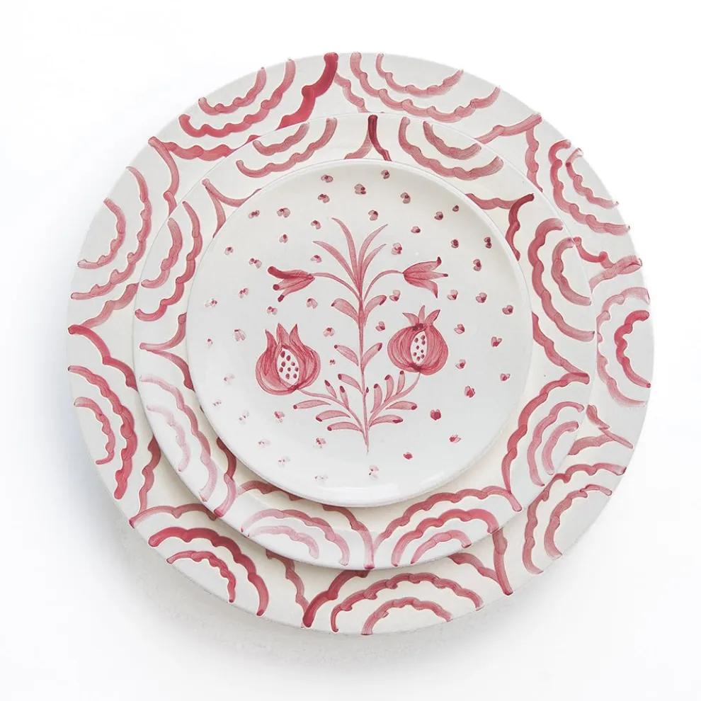 Pomegranate Duet Rose Salad Plate | Set of 2