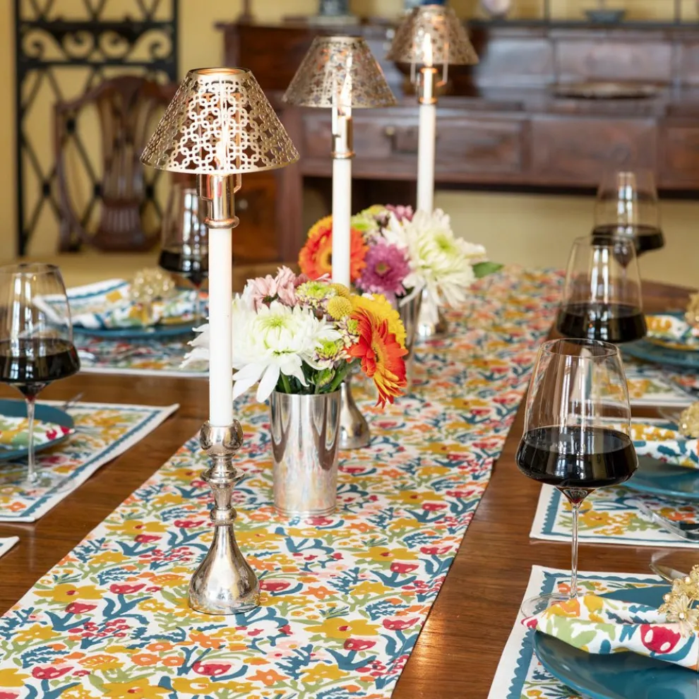 Teal Garden Table Runner