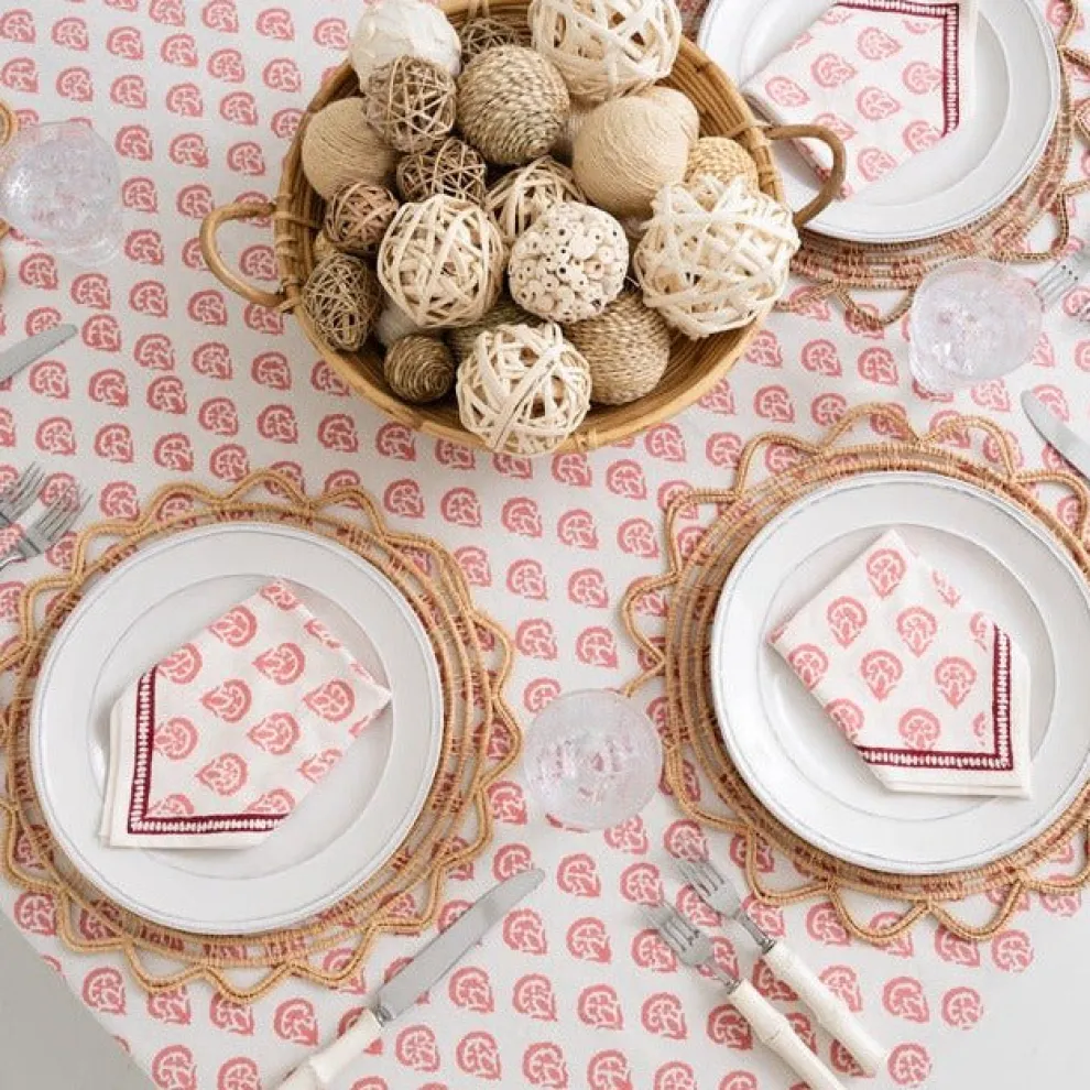 India Hicks Home Carnation Blush Tablecloth