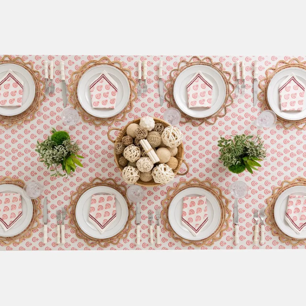 India Hicks Home Carnation Blush Tablecloth