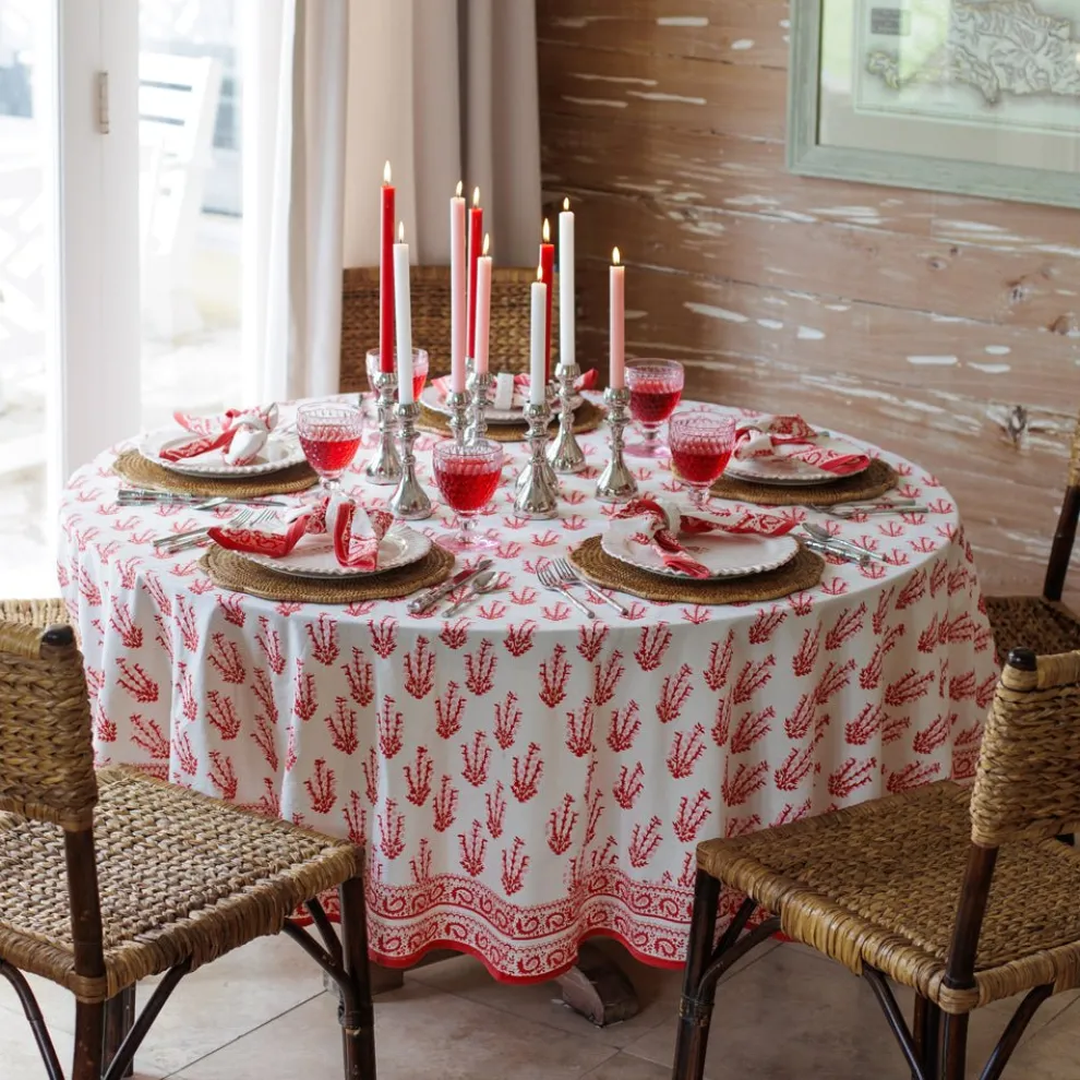 Sagar Red & Pink Tablecloth