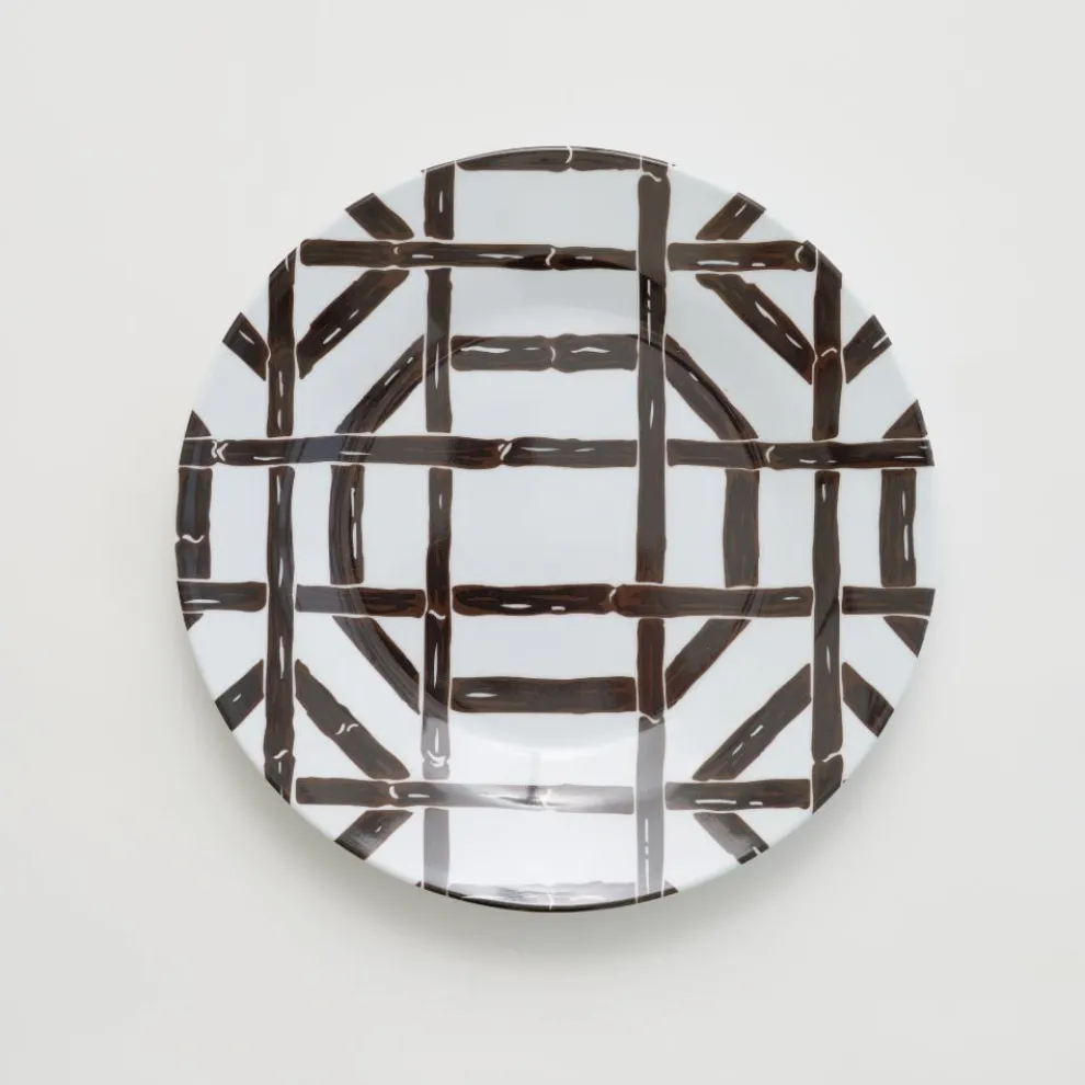 Brown Bamboo Melamine Luncheon Plate | Set of 6