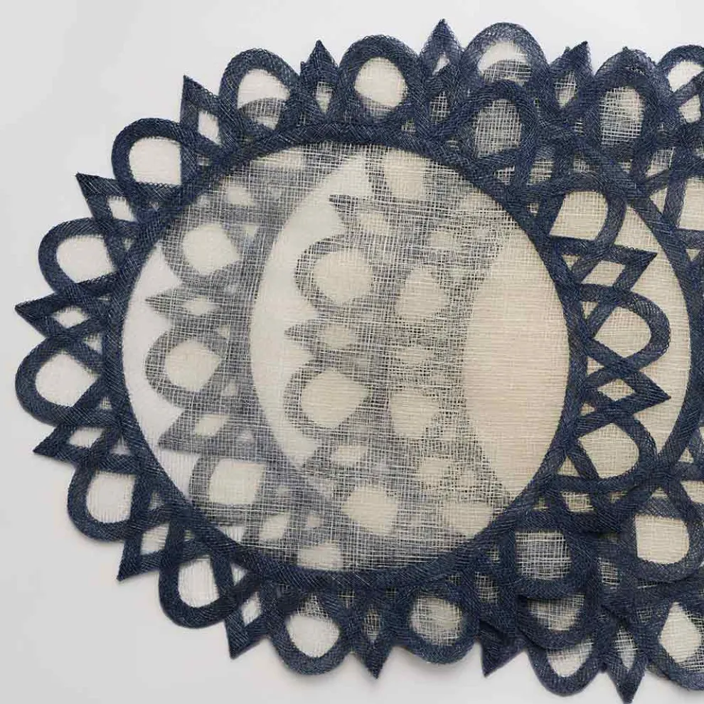 Navy blue natural fiber placemats | Set 4
